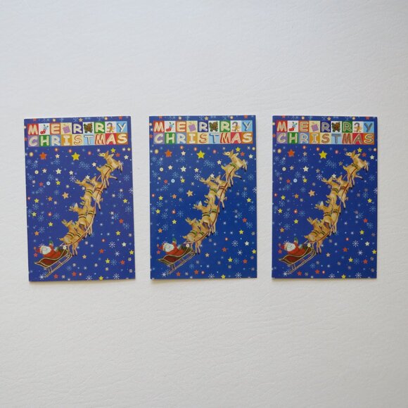 Merry Christmas Assorted Greeting Cards With Envelopes Lot of 10 Set 33 - Picture 3 of 9